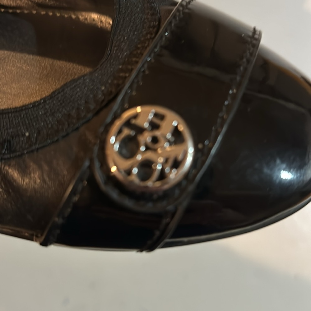 COACH Black Leather & Patent Chelsea Flat SHOES 7.5 - Picture 12 of 12